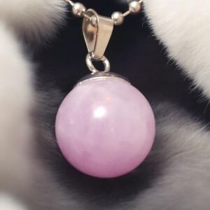 Genuine Kunzite Sphere Pendant Necklace